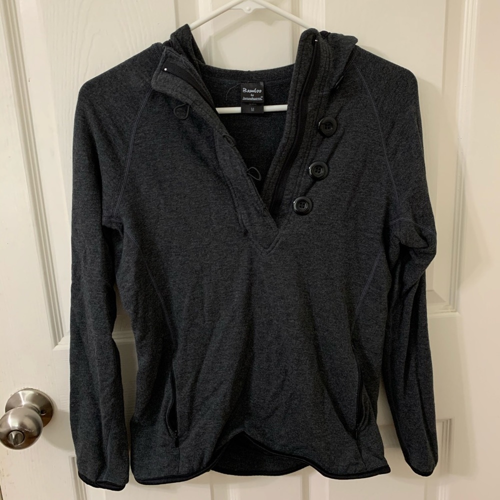 Bamboo material half button sweater